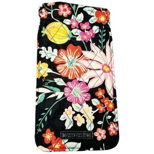Vera Bradley Floral Cell Phone Sleeve Glasses Holder Black Multicolor